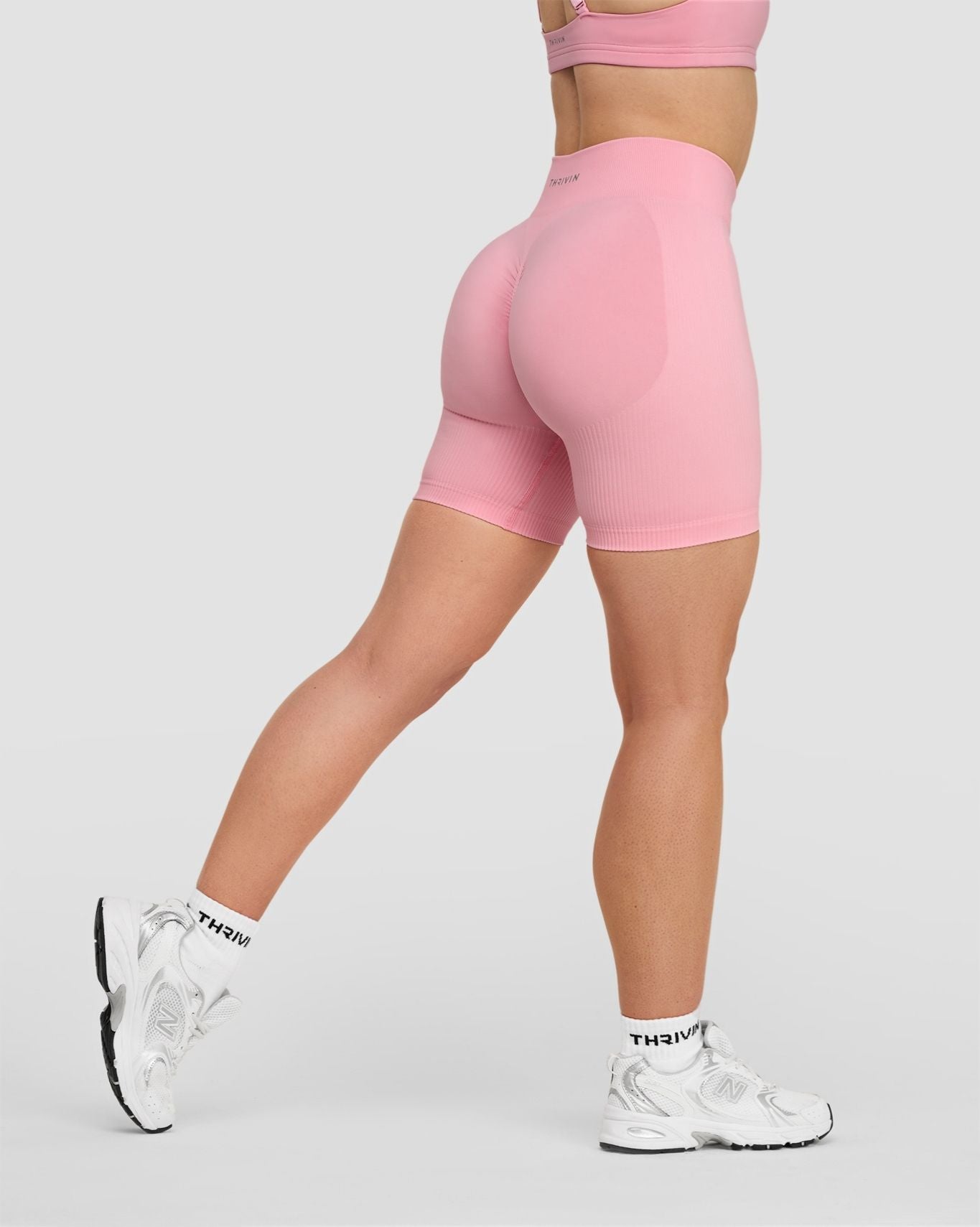 Elevate™ Sculpting Mid Waist Scrunch Shorts | Cotton Pink