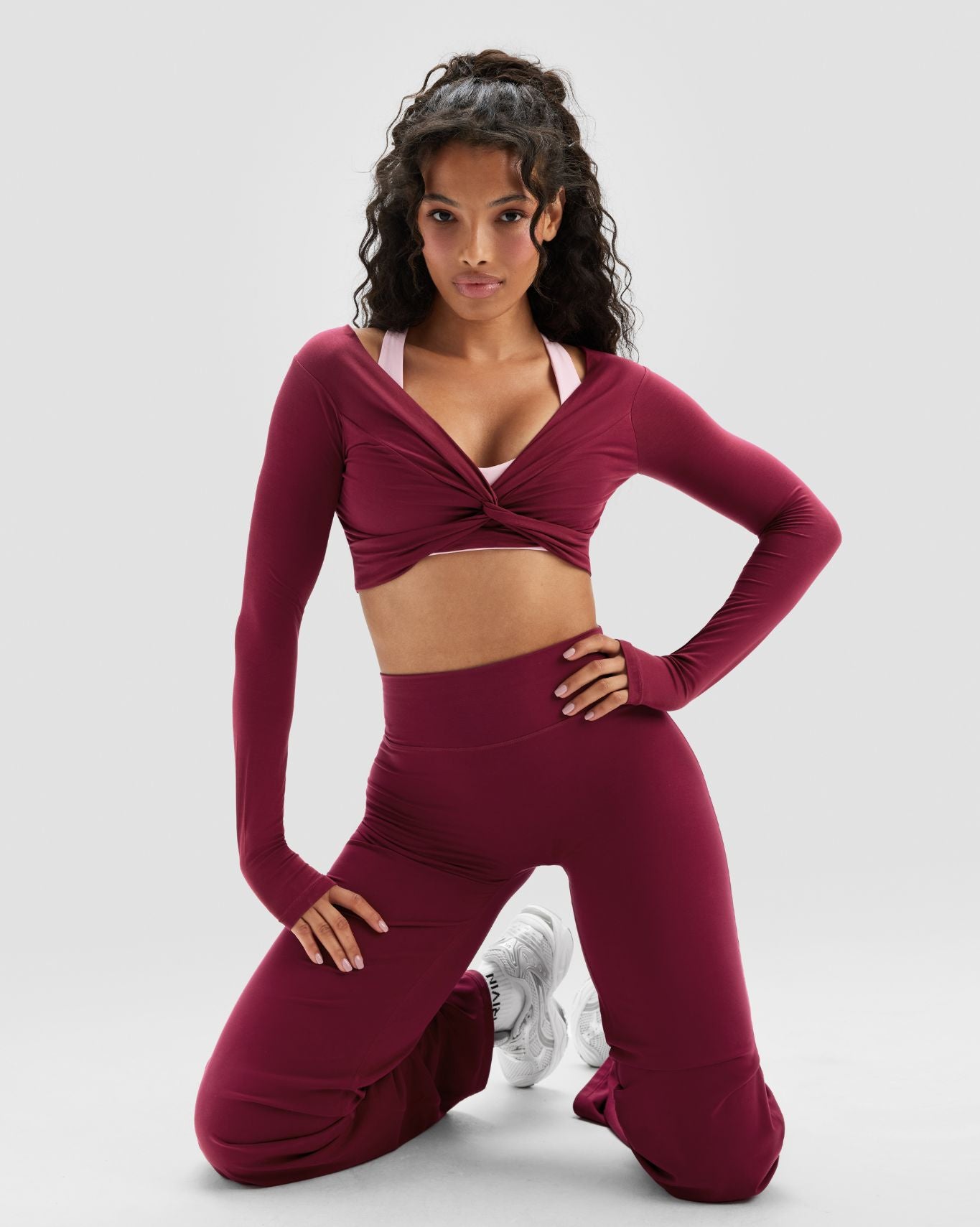 Essence Twist Knot Long Sleeve Top | Cherry Berry