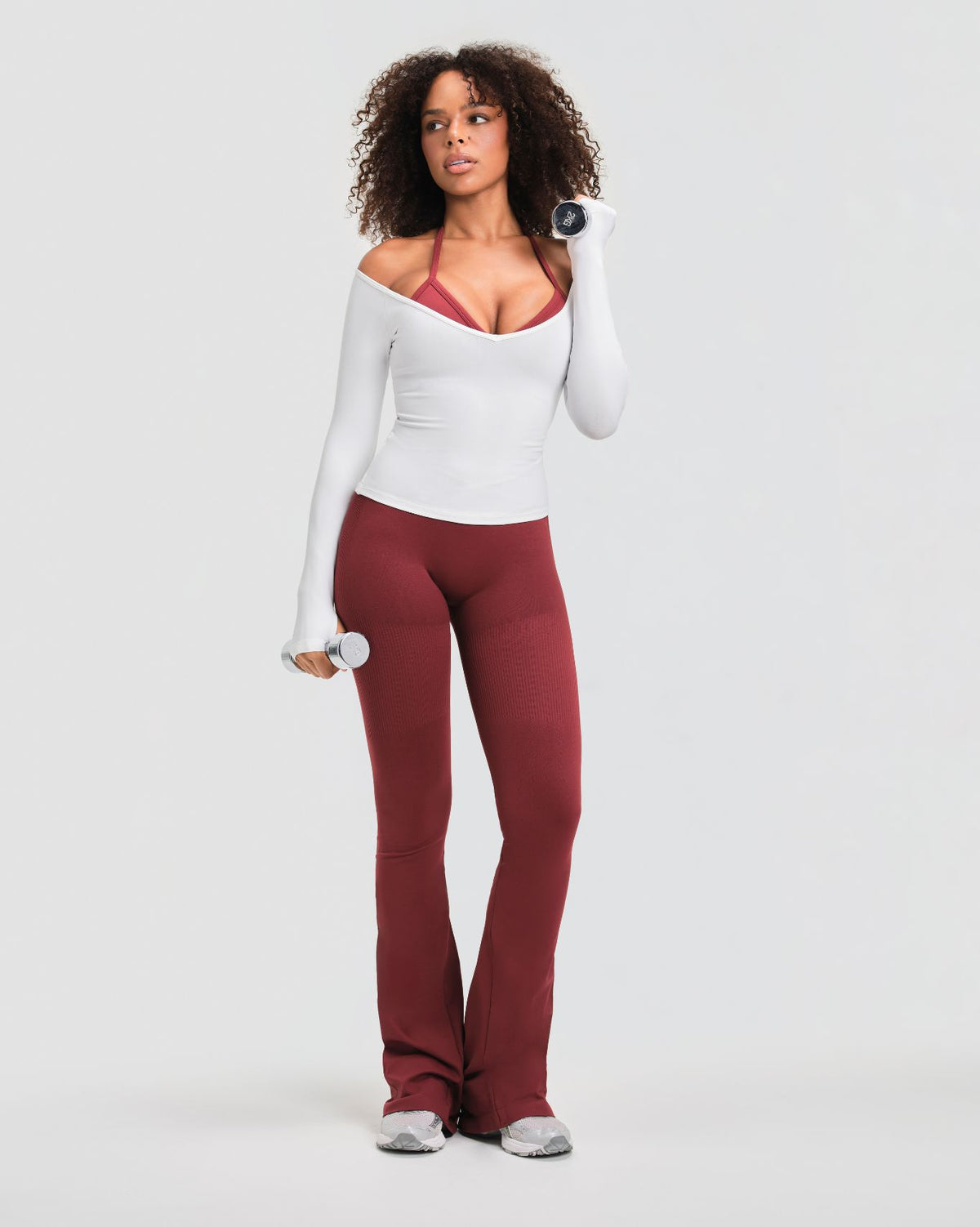 Elevate™ Sculpting Mid V-Waist Flare Leggings | Fine Wine