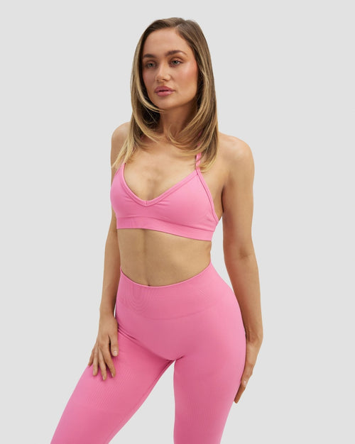 Elevate™ Sculpting Seamless Adjustable Halter Bra | Bubble Pink