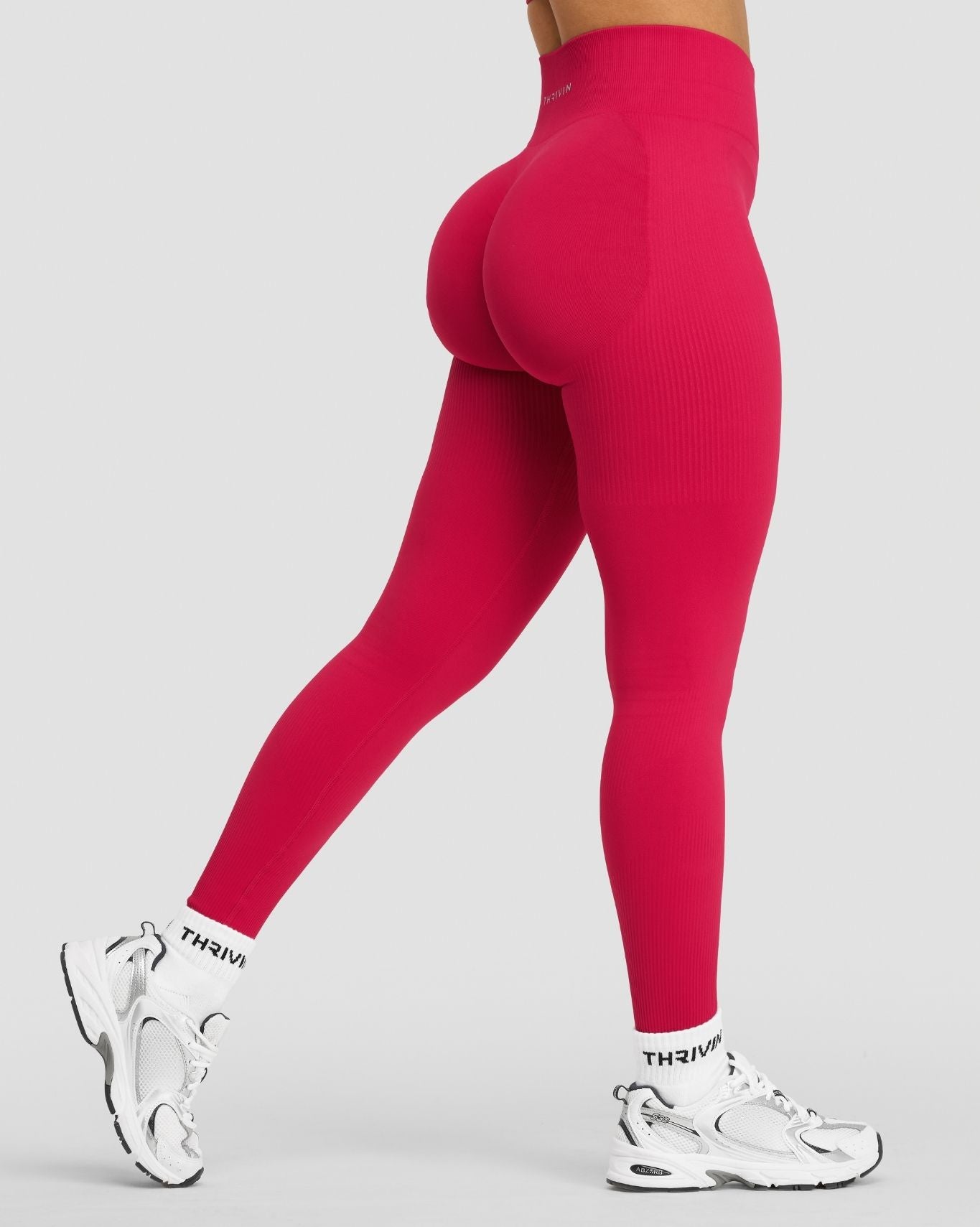 High Waist Scrunch Butt Leggings - Strawberry | Thrivin