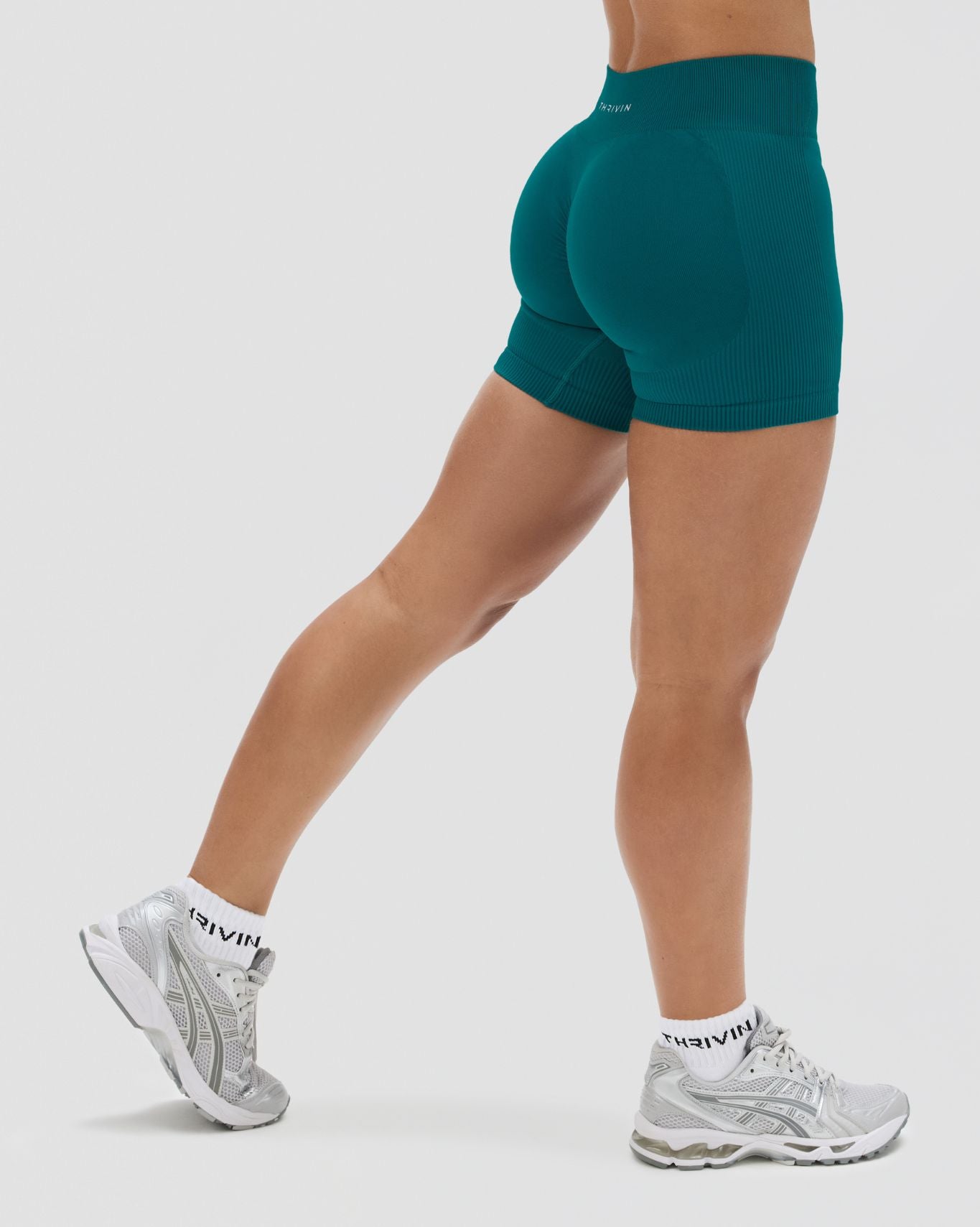 Elevate™ Sculpting Mid Waist Scrunch Shorter Shorts | Harbor Blue