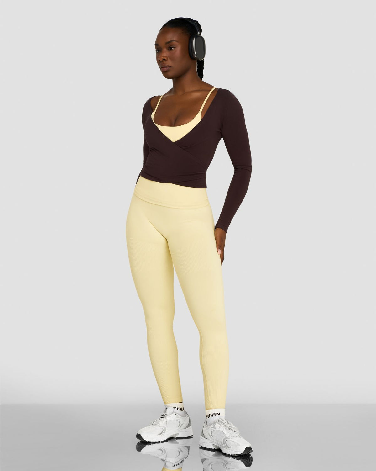 The Essential Collection Wrap Top | Coffee