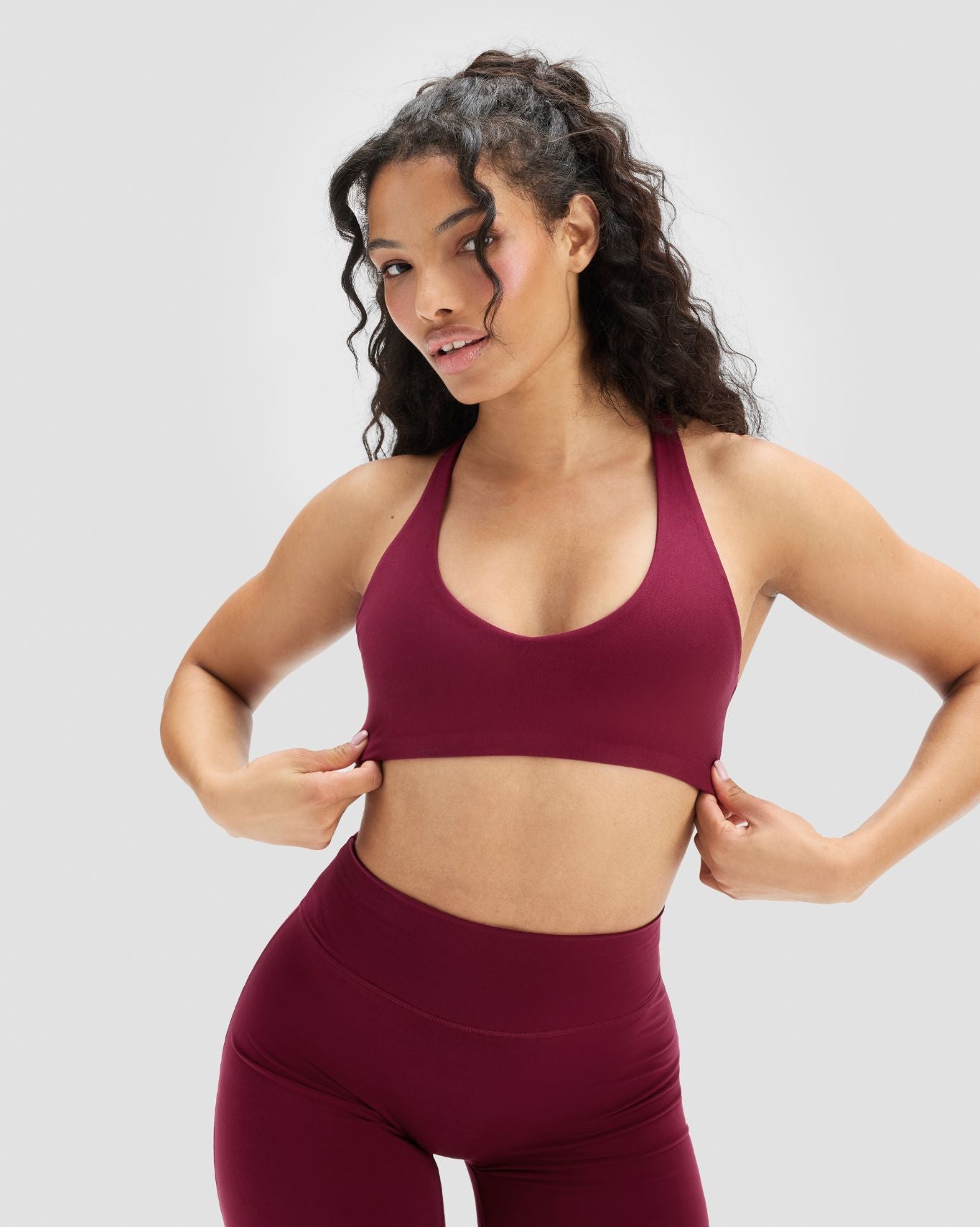 Essence Racer Back Sports Bra | Cherry Berry