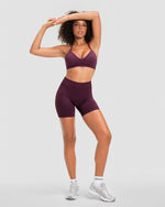 Elevate™ Sculpting Mid Waist Scrunch Shorter Shorts | Winter Plum