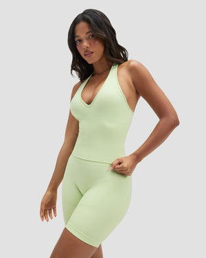 Elevate™ Sculpting Seamless Halterneck Top | Pistachio Green