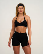 Elevate™ Sculpting Seamless Adjustable Halter Bra | Night Black