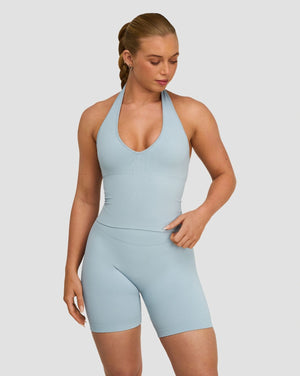 Elevate™ Sculpting Seamless Halterneck Top | Blue Haze