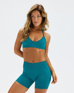 Elevate™ Sculpting Mid Waist Scrunch Shorter Shorts | Harbor Blue