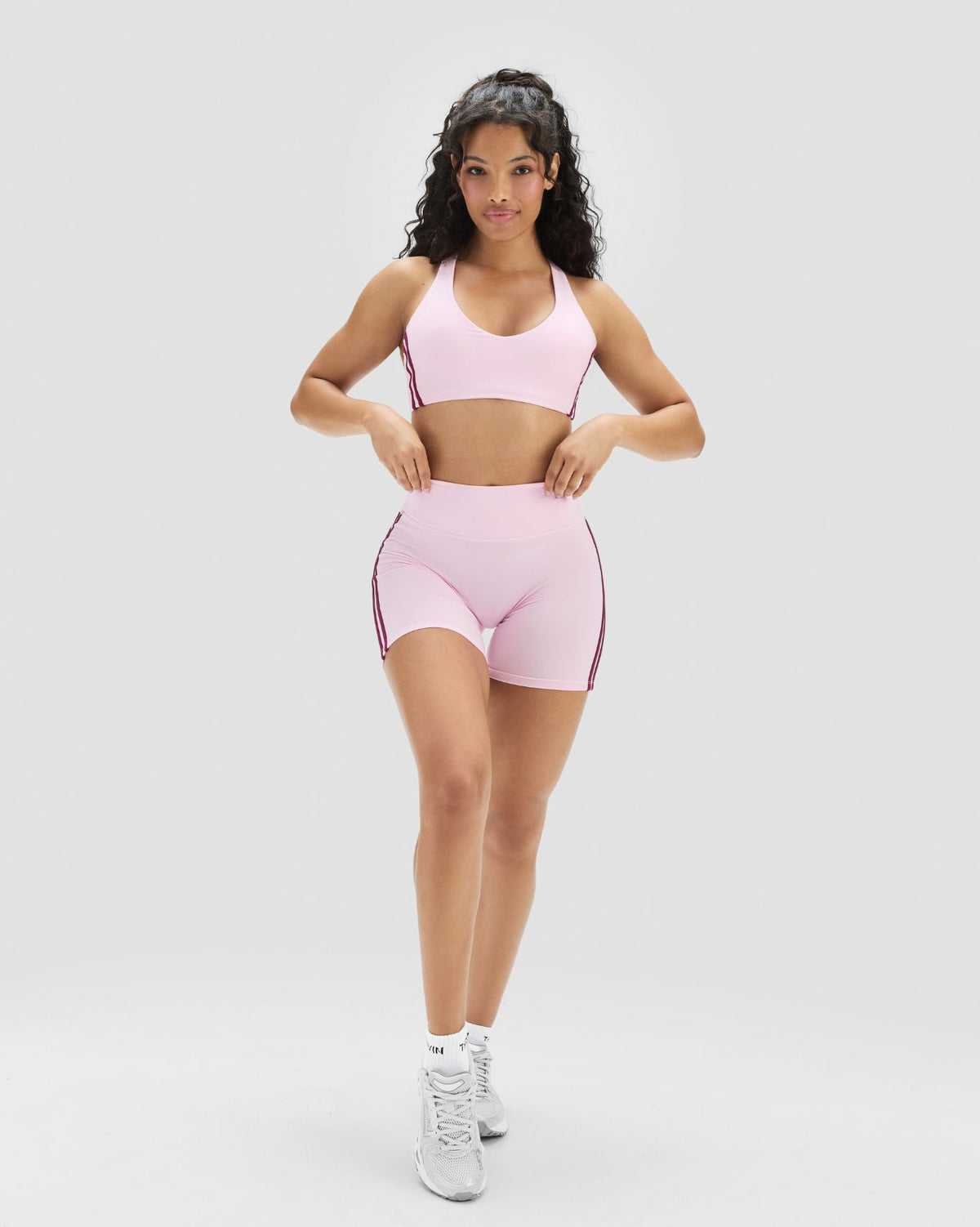 Essence Side Stripe Shorts | Cherry Blossom