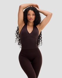Elevate™ Sculpting Seamless Halterneck Top | Coffee