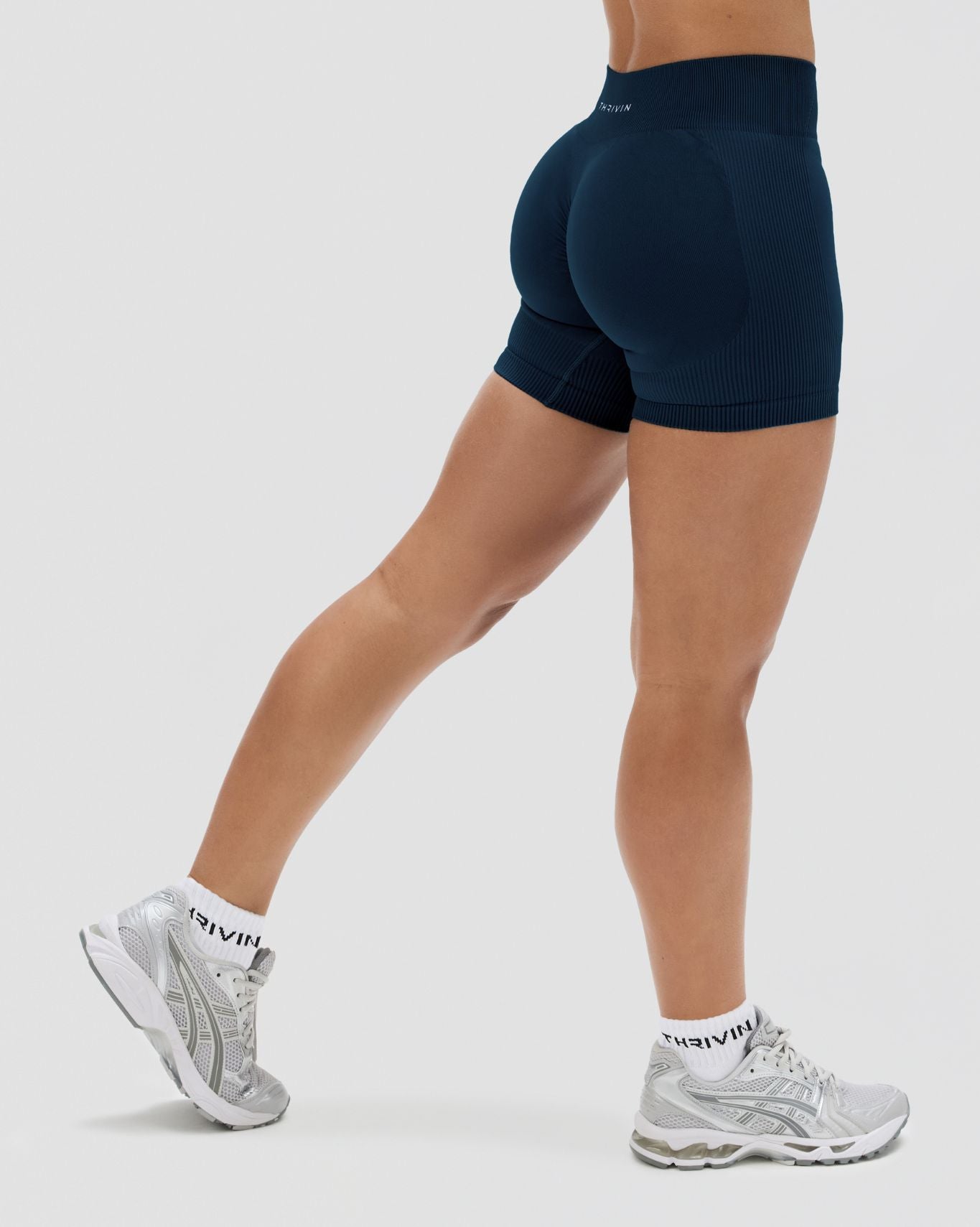 Elevate™ Sculpting Mid Waist Scrunch Shorter Shorts | Midnight Navy