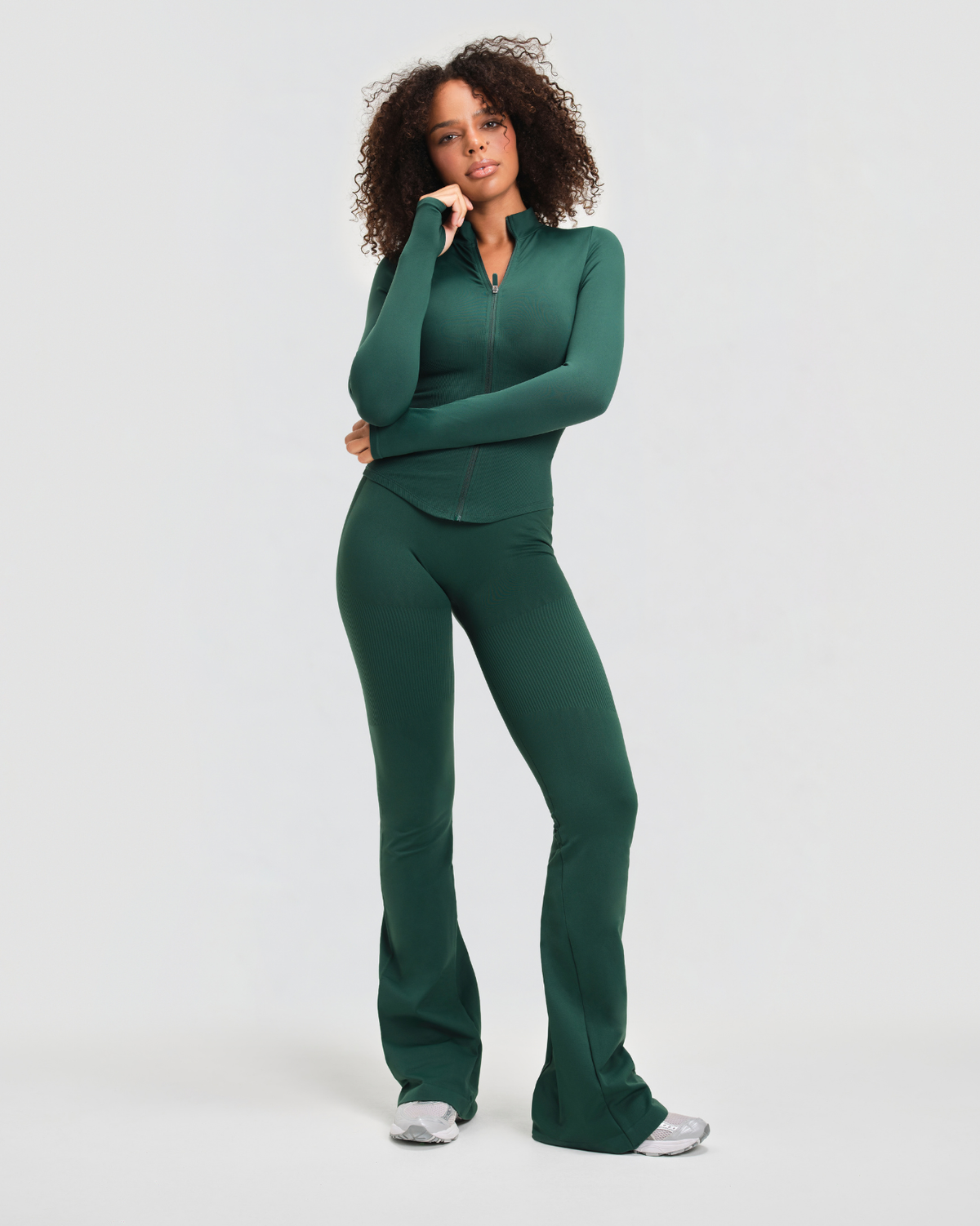 Elevate™ Chaqueta de compresión de manga larga | Verde Pino