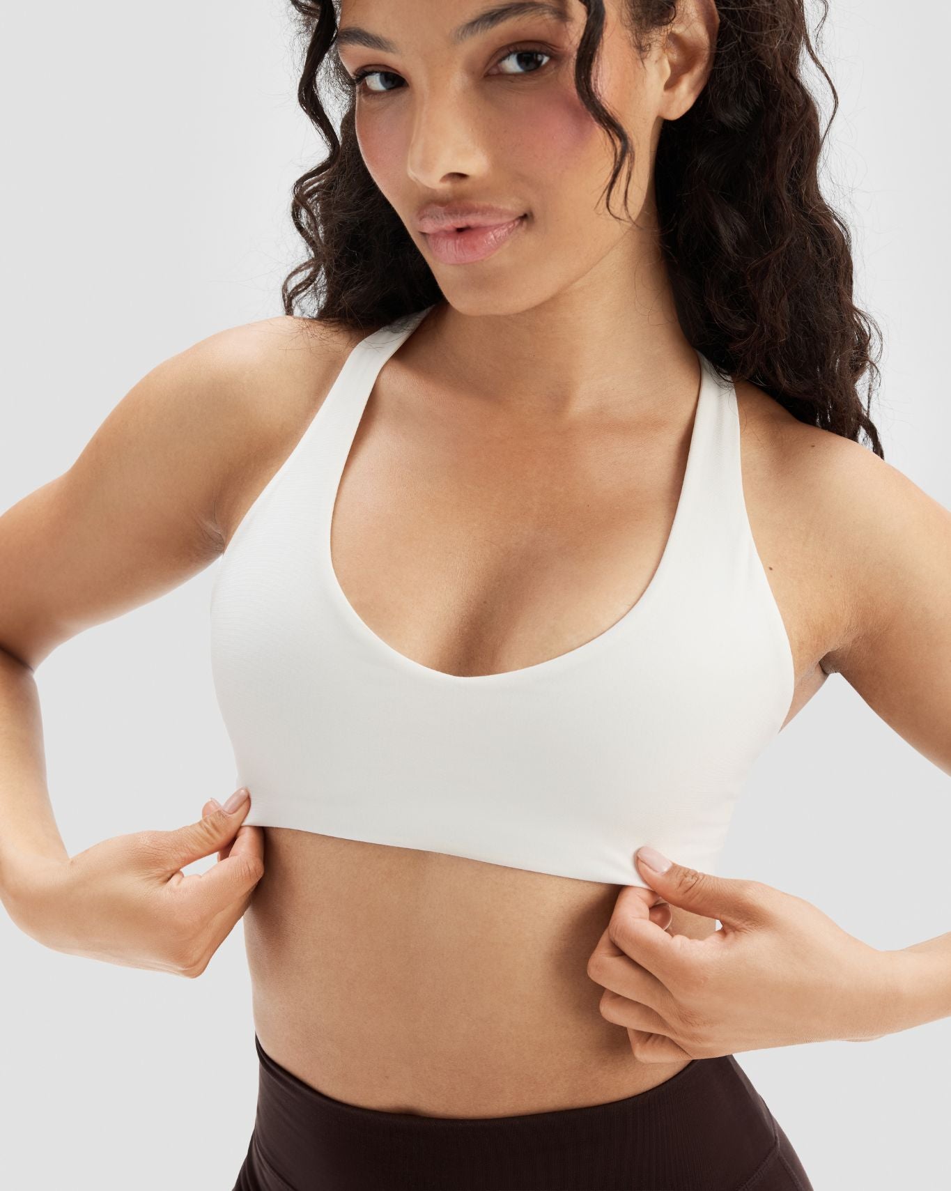 Essence Racer Back Sports Bra | Cream