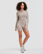 Elevate™ Compression Long Sleeve Jacket | Latte
