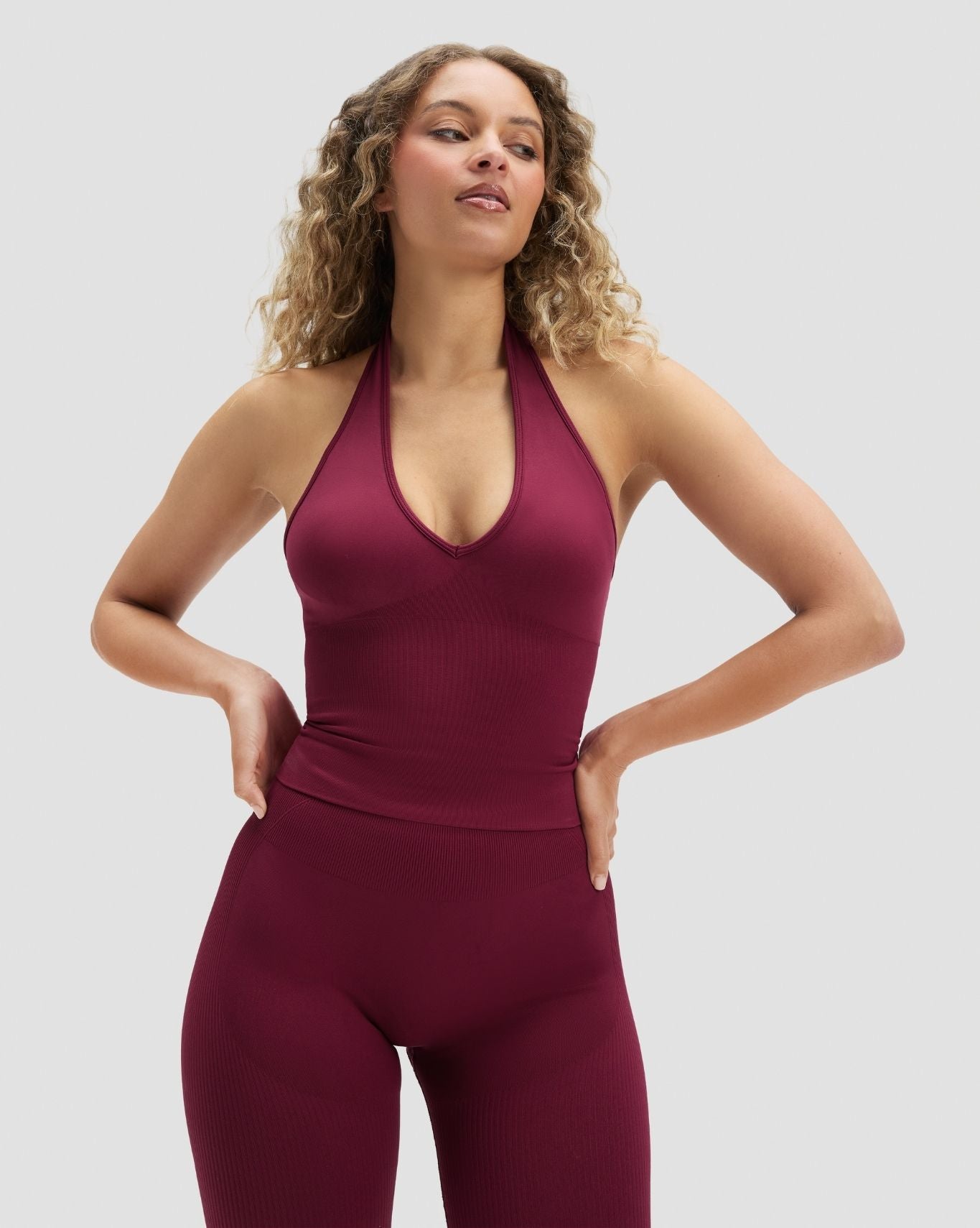 Elevate™ Sculpting Seamless Halterneck Top | Cherry Berry