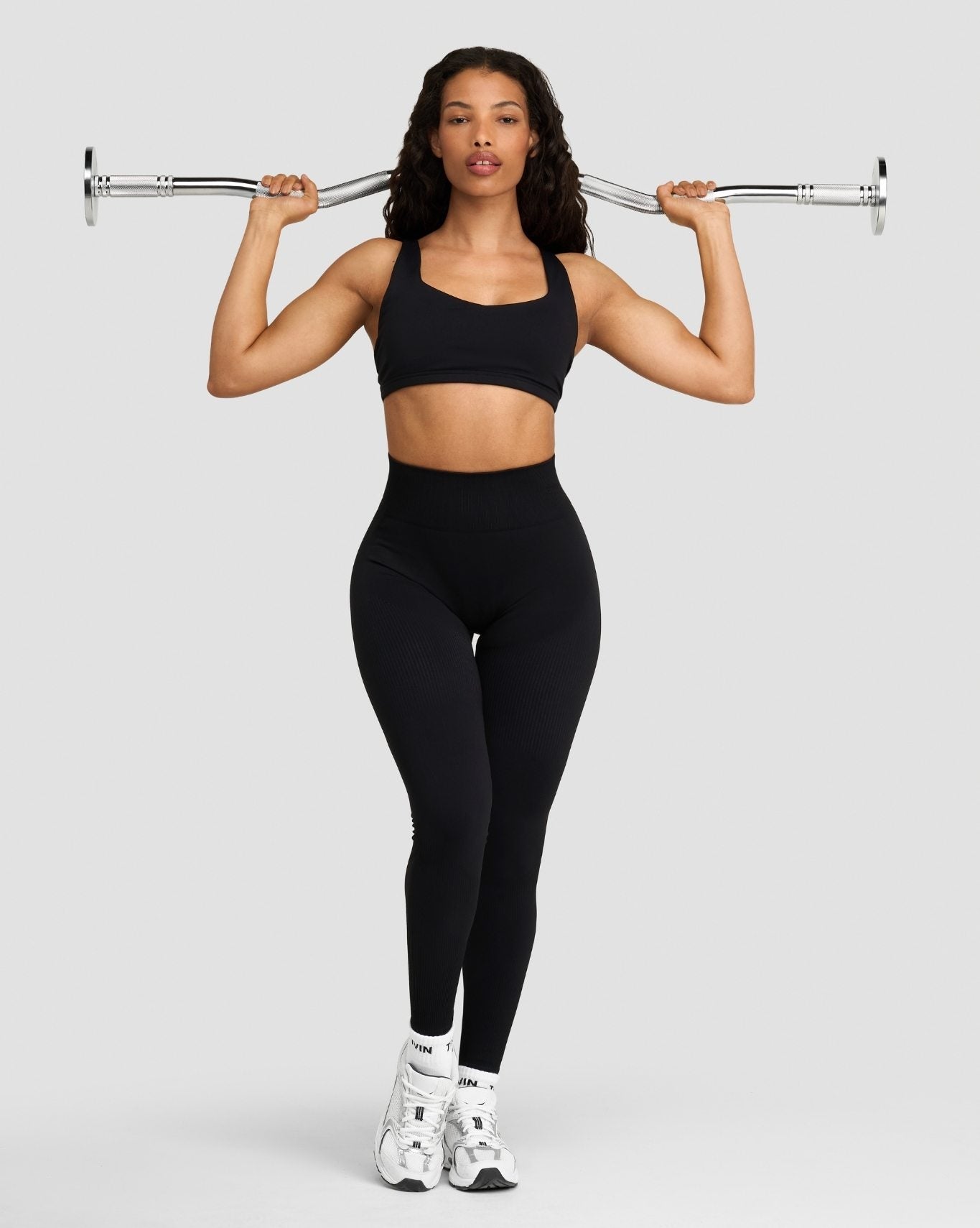 THRIVIN ブラックレギンス ヒップループデザイン Women's Gym Leggings | Seamless & Booty Scrunch Leggings | Thrivin