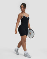 Elevate™ Outline Cross Back Tank Top | Night Black
