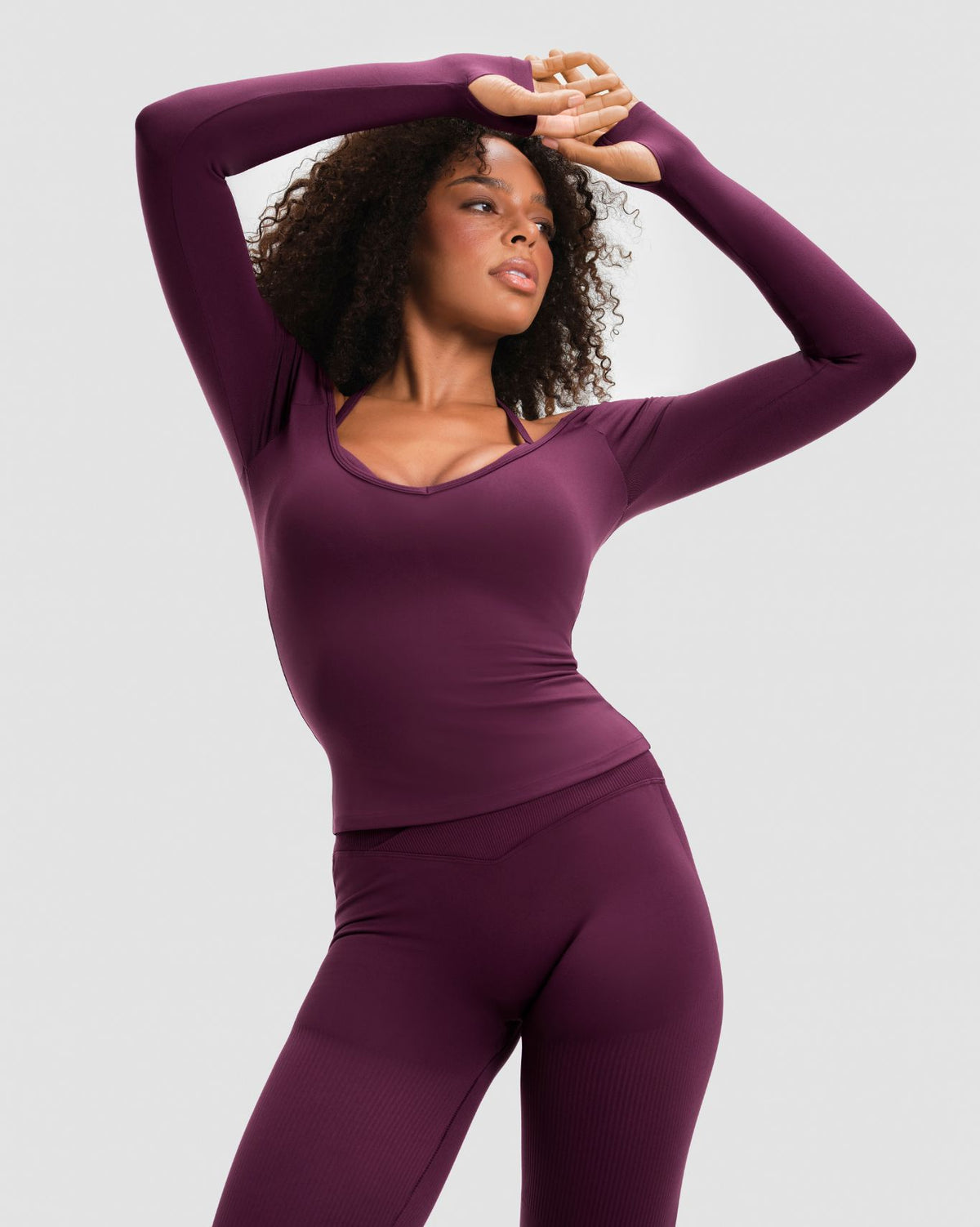 Elevate™ Sculpting Seamless V-Neck Top | Winter Plum