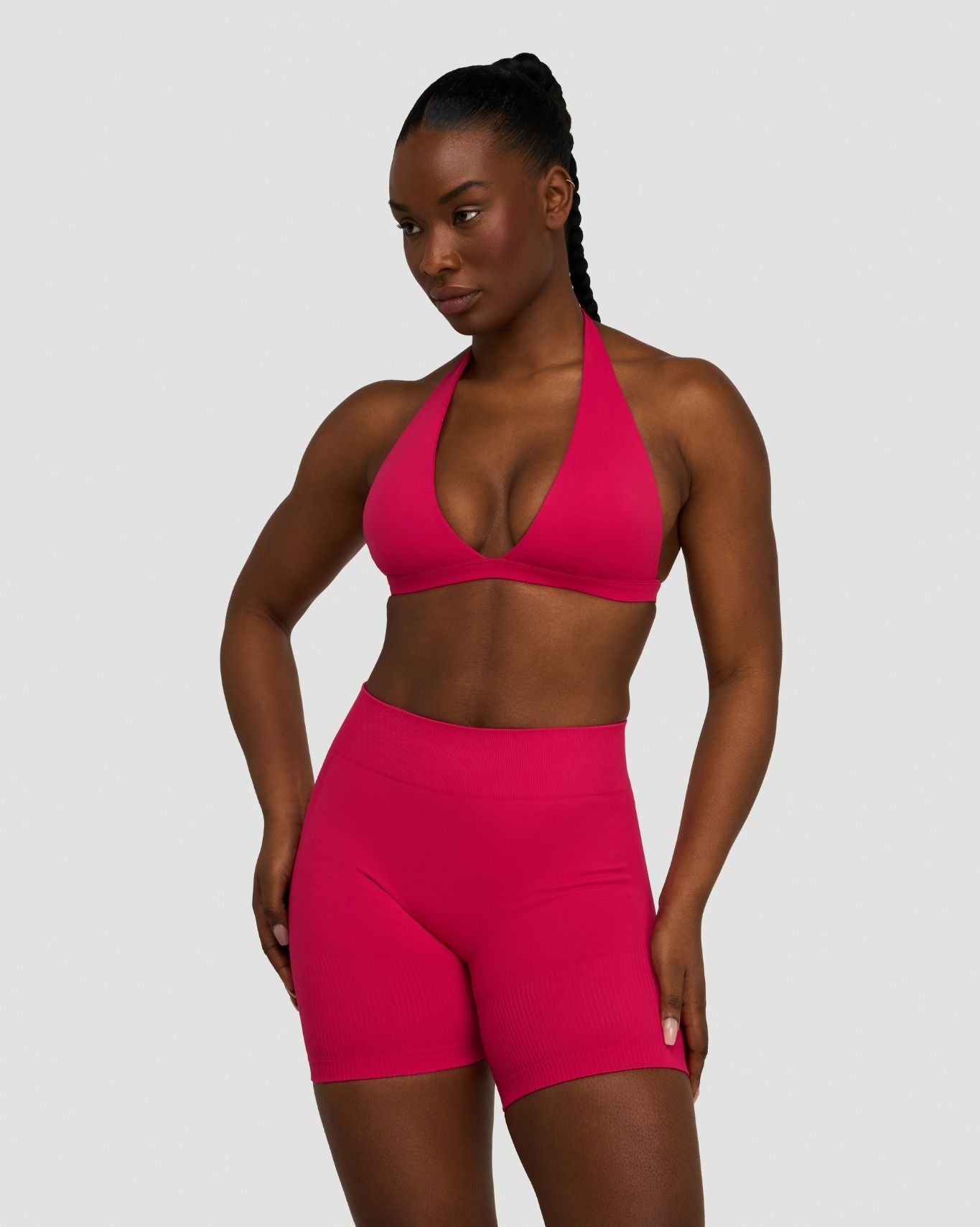 Elevate™ Sculpting Seamless V-Neck Halter Bra | Strawberry