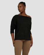 The Essential Collection Off The Shoulder Wool Blend Sweater | Night Black