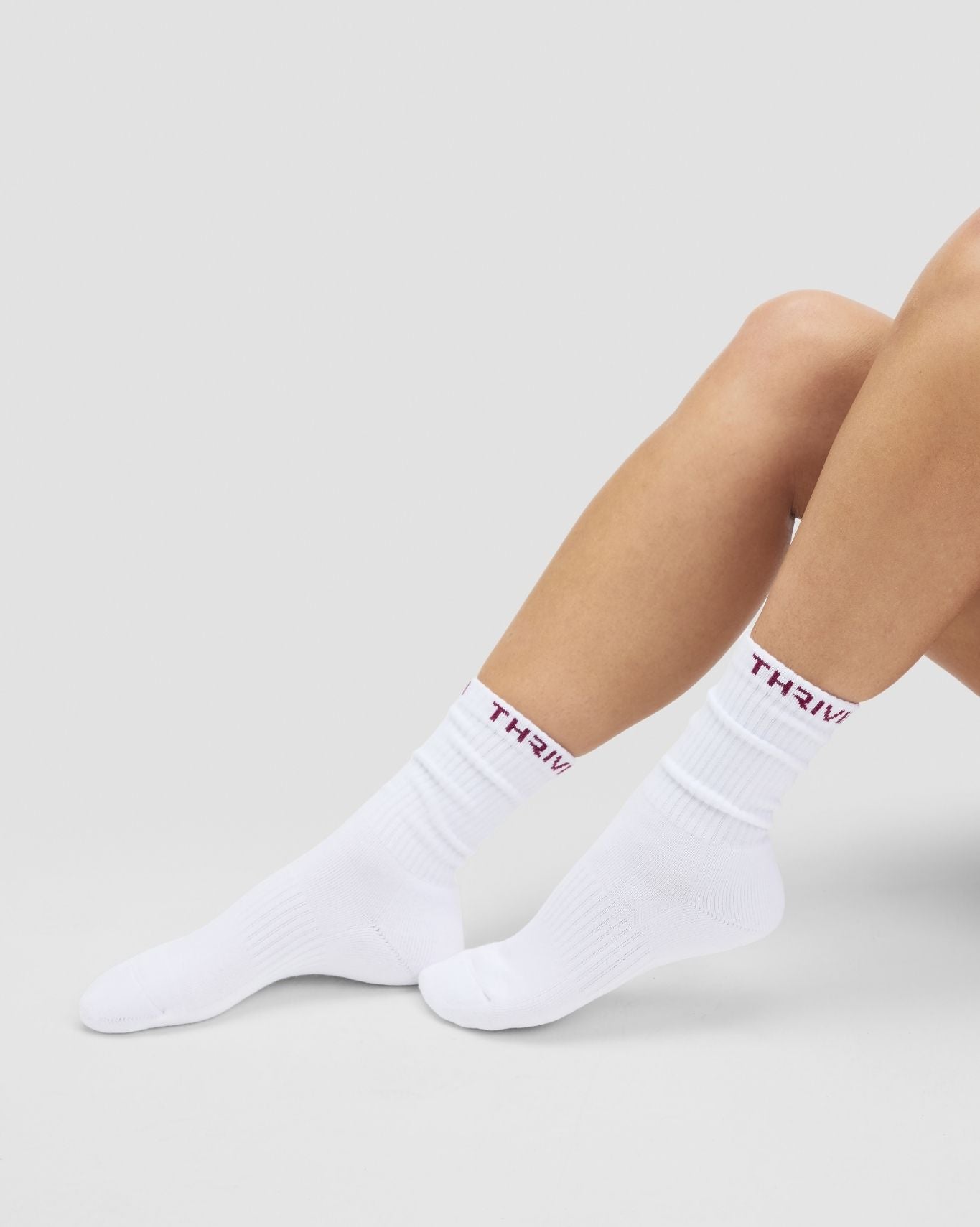 THRIVIN Long Crew Socks | Cherry Berry