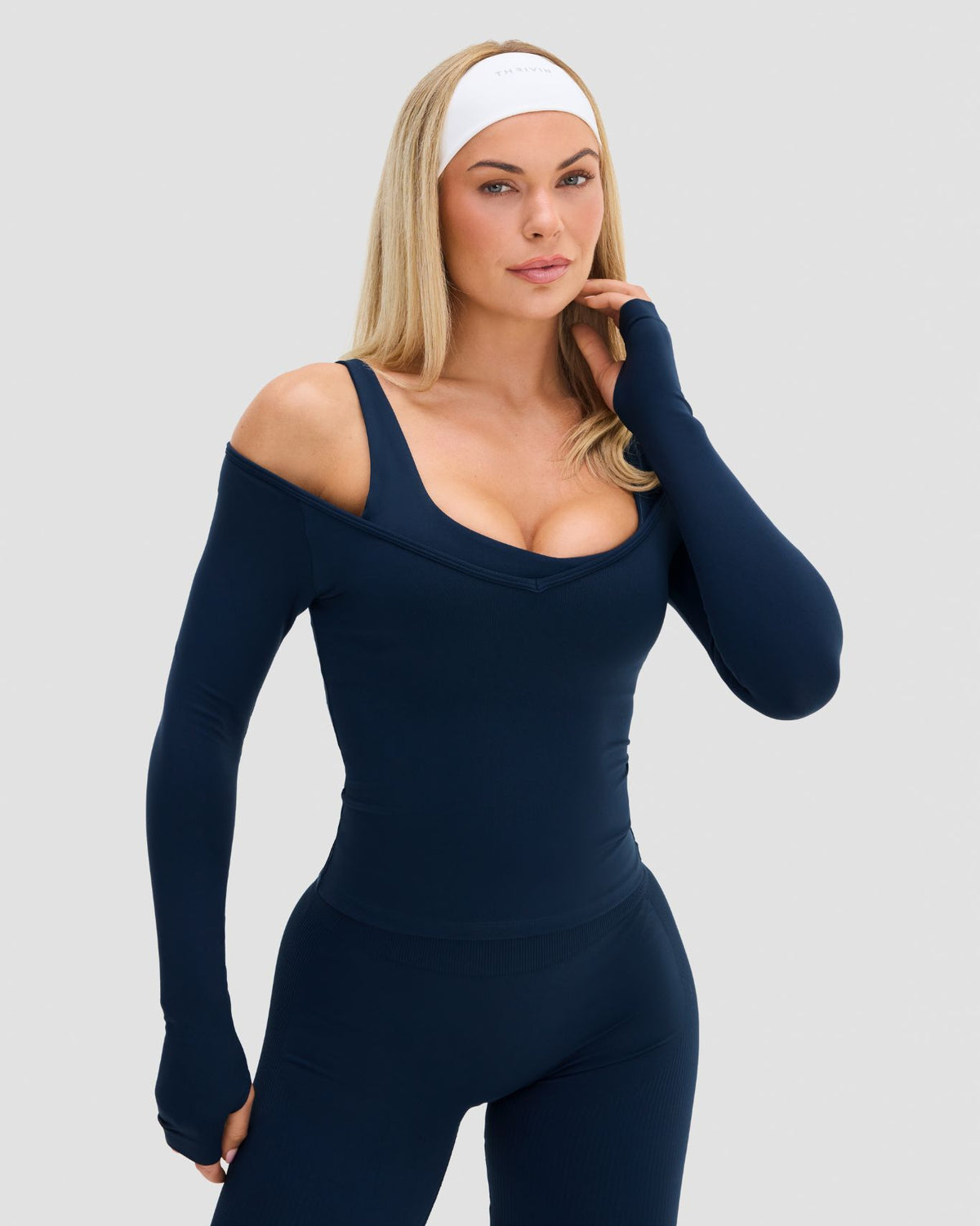 Elevate™ Sculpting Seamless V-Neck Top | Midnight Navy