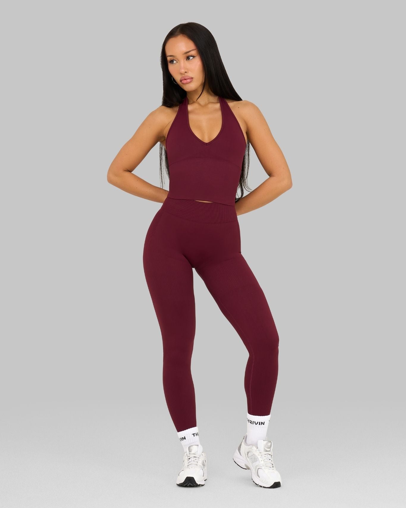 Elevate™ Sculpting Seamless Halterneck Top | Cranberry