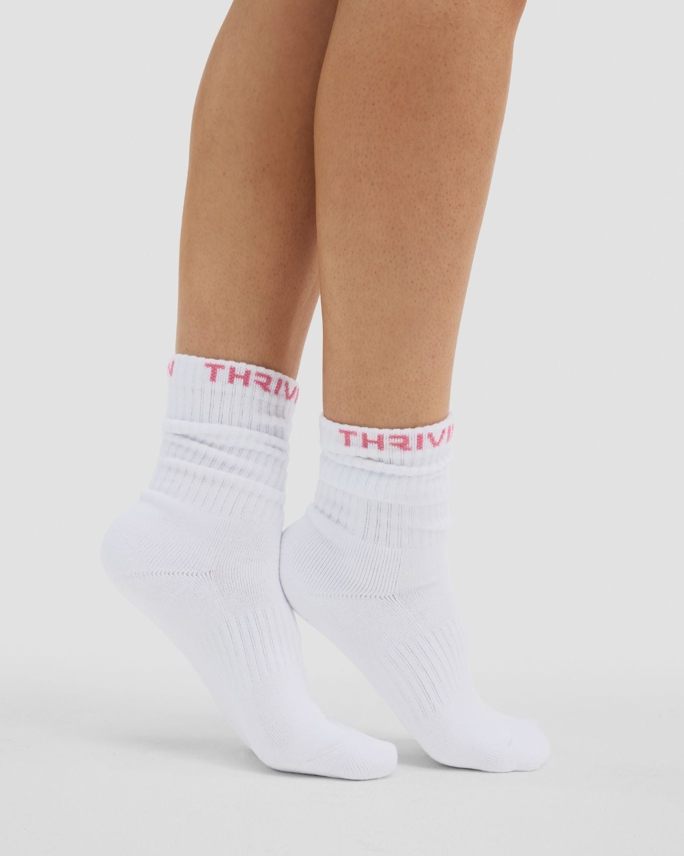 THRIVIN Long Crew Socks | Bubble Pink