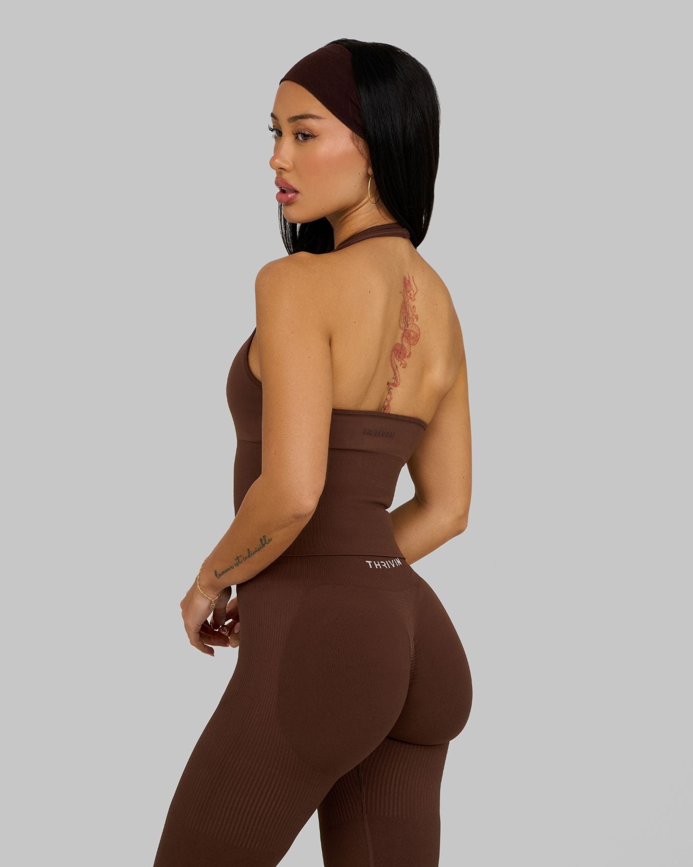 Elevate™ Sculpting Seamless Halterneck Top | Bourbon Brown