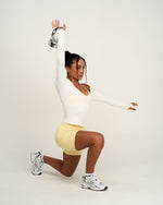 Elevate™ Sculpting Seamless V-Neck Top | Cream