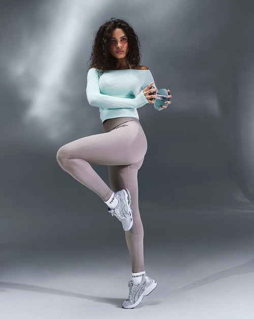 Arise – Nahtlose Sculpt-Ripp-Contour-Leggings – Schwarz