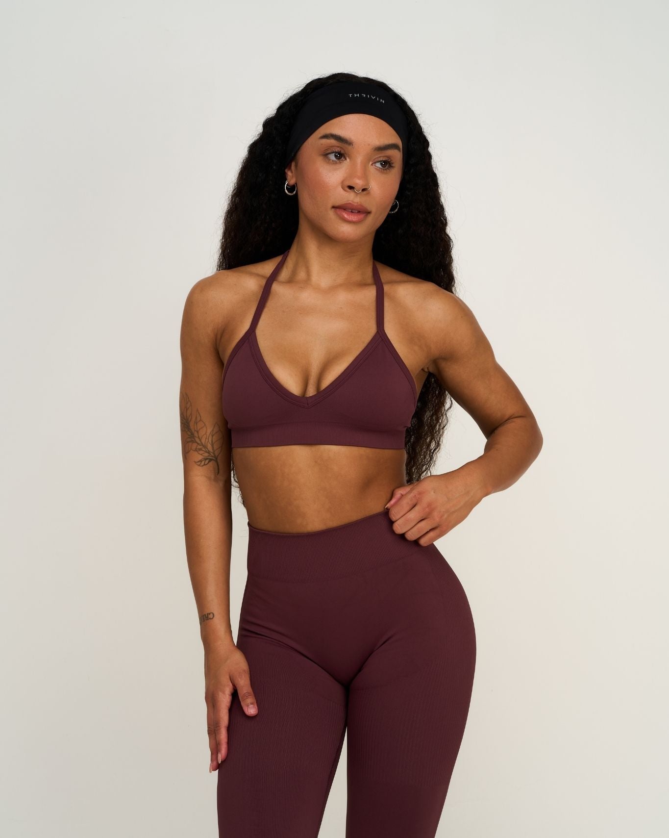 Elevate™ Sculpting Seamless Adjustable Halter Bra | Dark Mauve