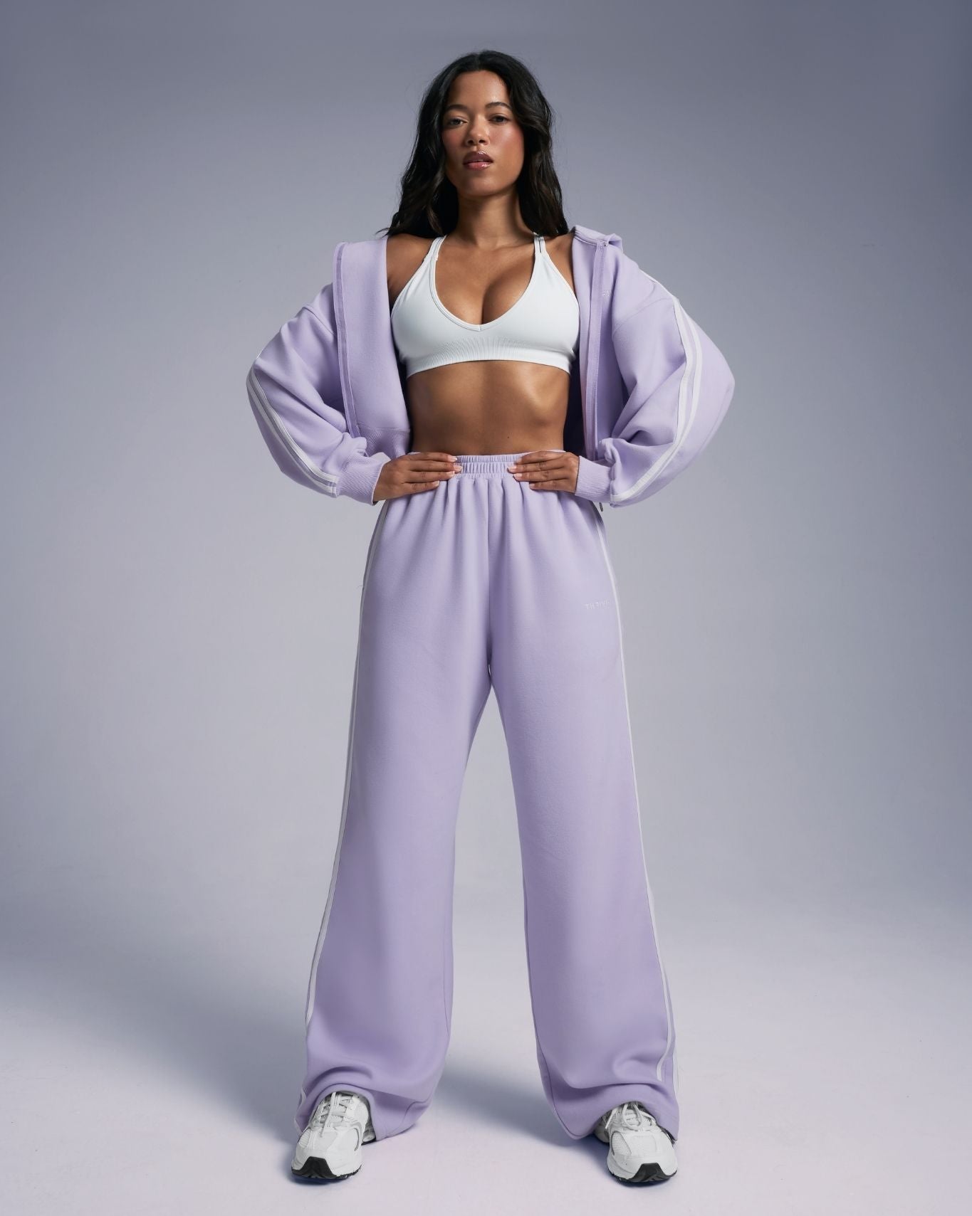 Essential Jersey Stripe Joggers | Lilac