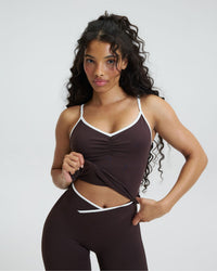 Elevate™ Outline Cross Back Tank Top | Coffee