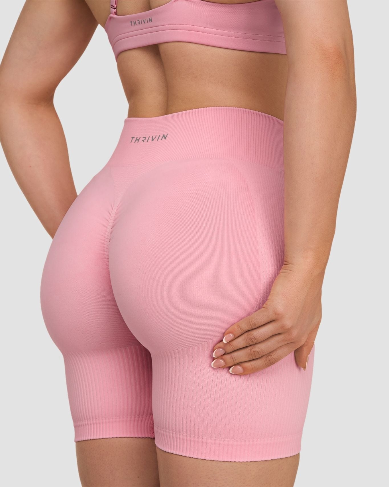 Elevate™ Sculpting Mid Waist Scrunch Shorts | Cotton Pink