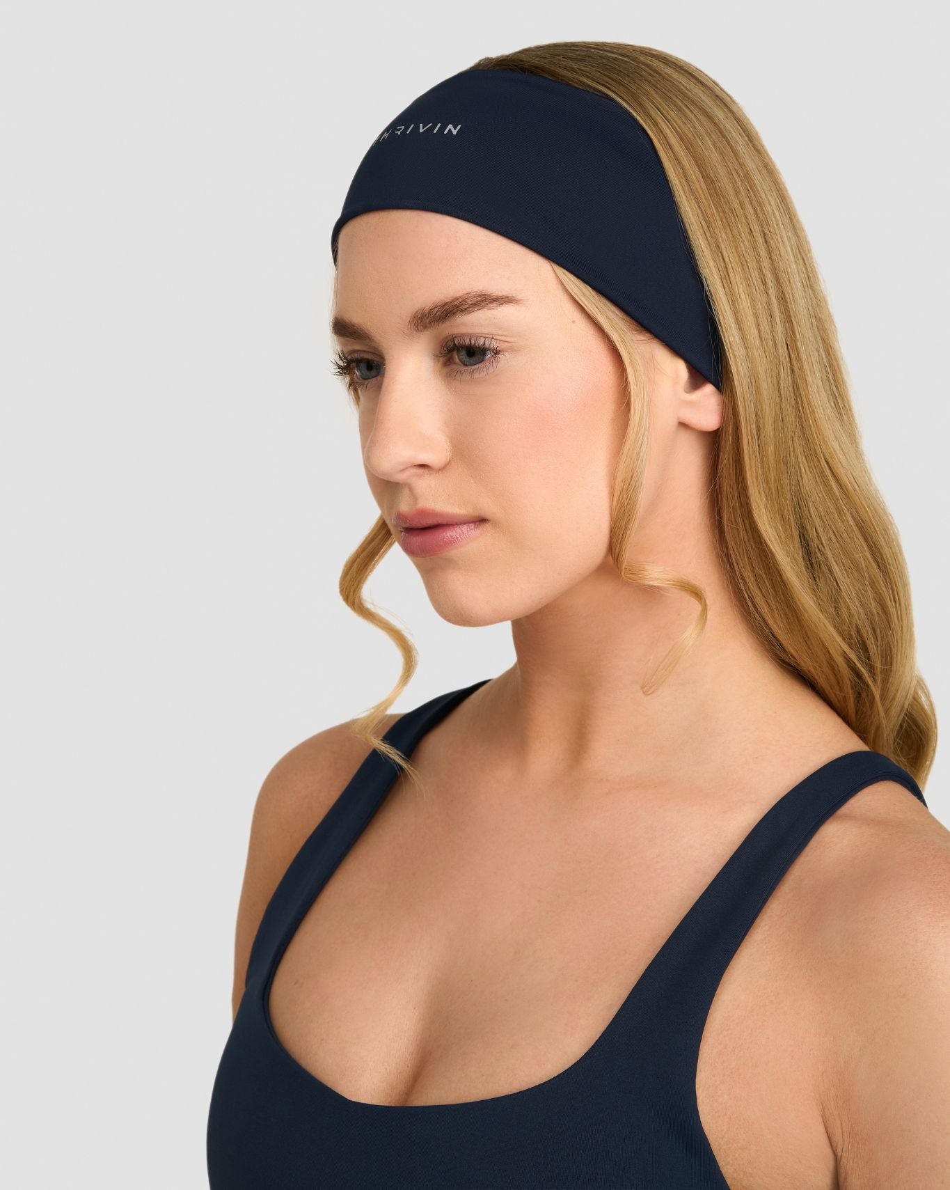 The Essential Collection Chrome Logo Headband | Midnight Navy