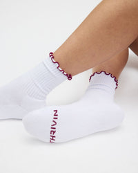 THRIVIN Frill Ruffle Socks | Cherry Berry