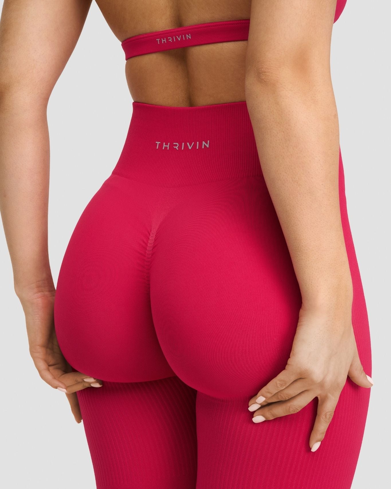 【Sakura】THRIVIN Leggings High Waist Scrunch Butt Leggings - Strawberry | Thrivin