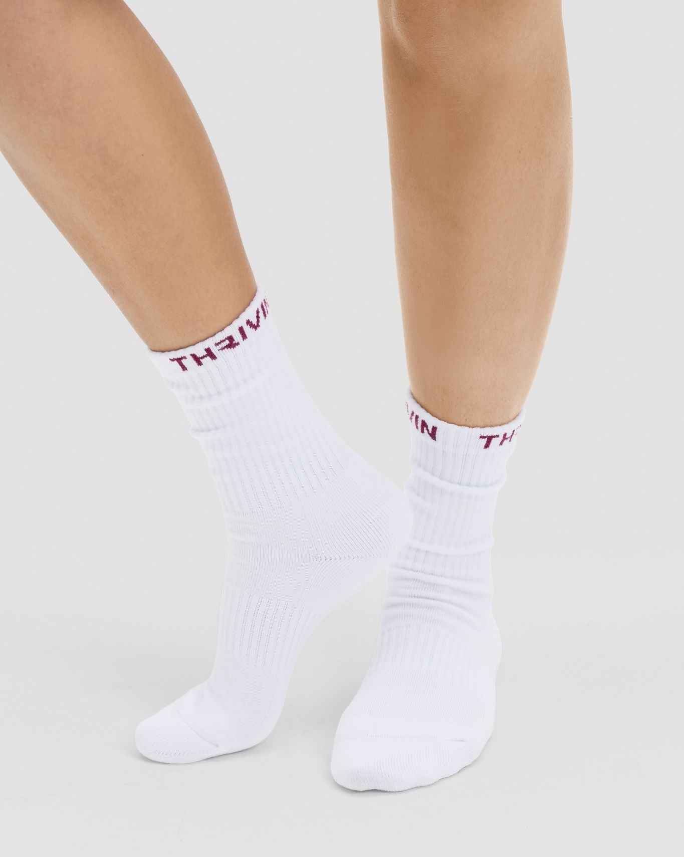THRIVIN Long Crew Socks | Cherry Berry