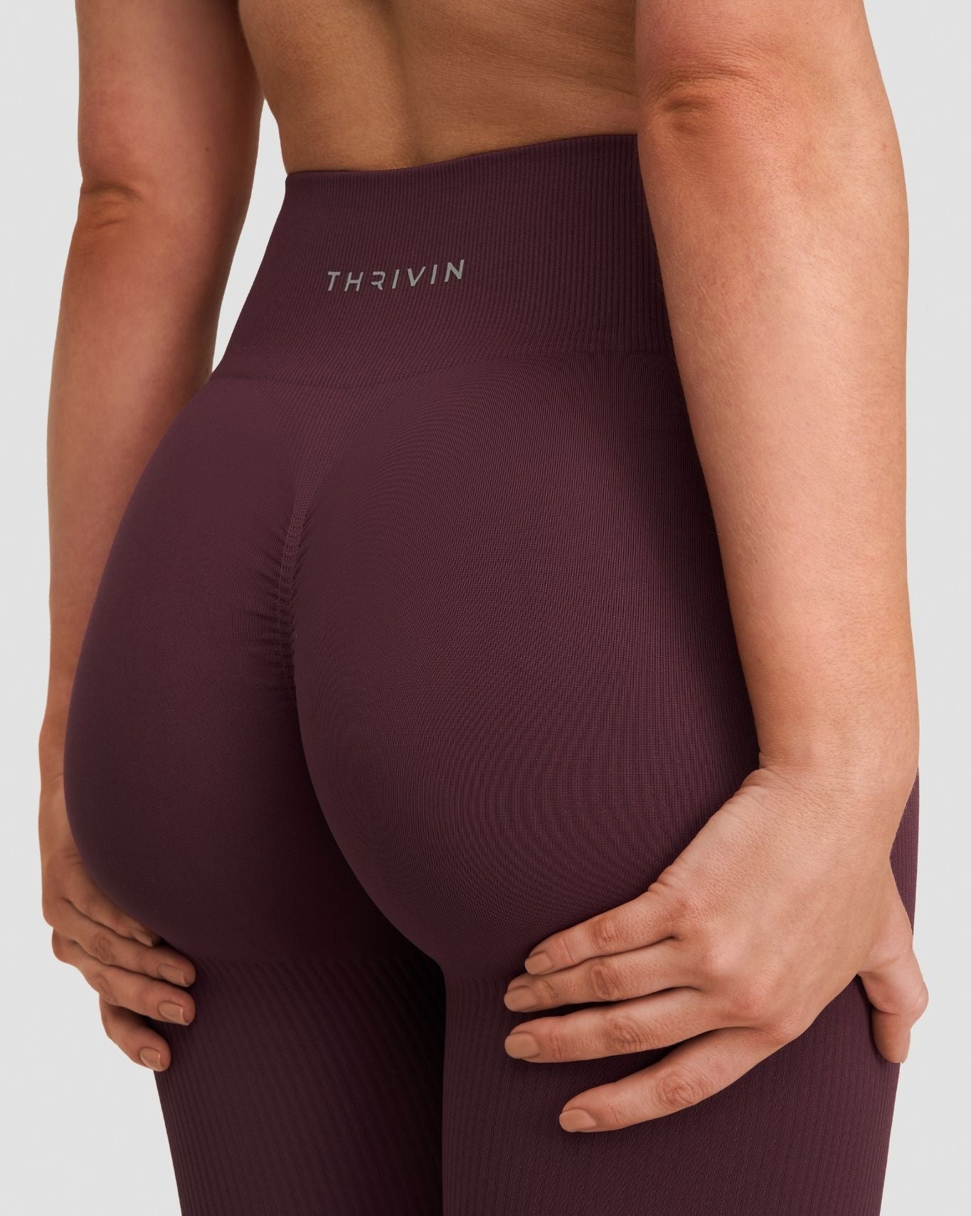 High Waist Booty Enhancing Scrunch Leggings - Dark Mauve | Thrivin