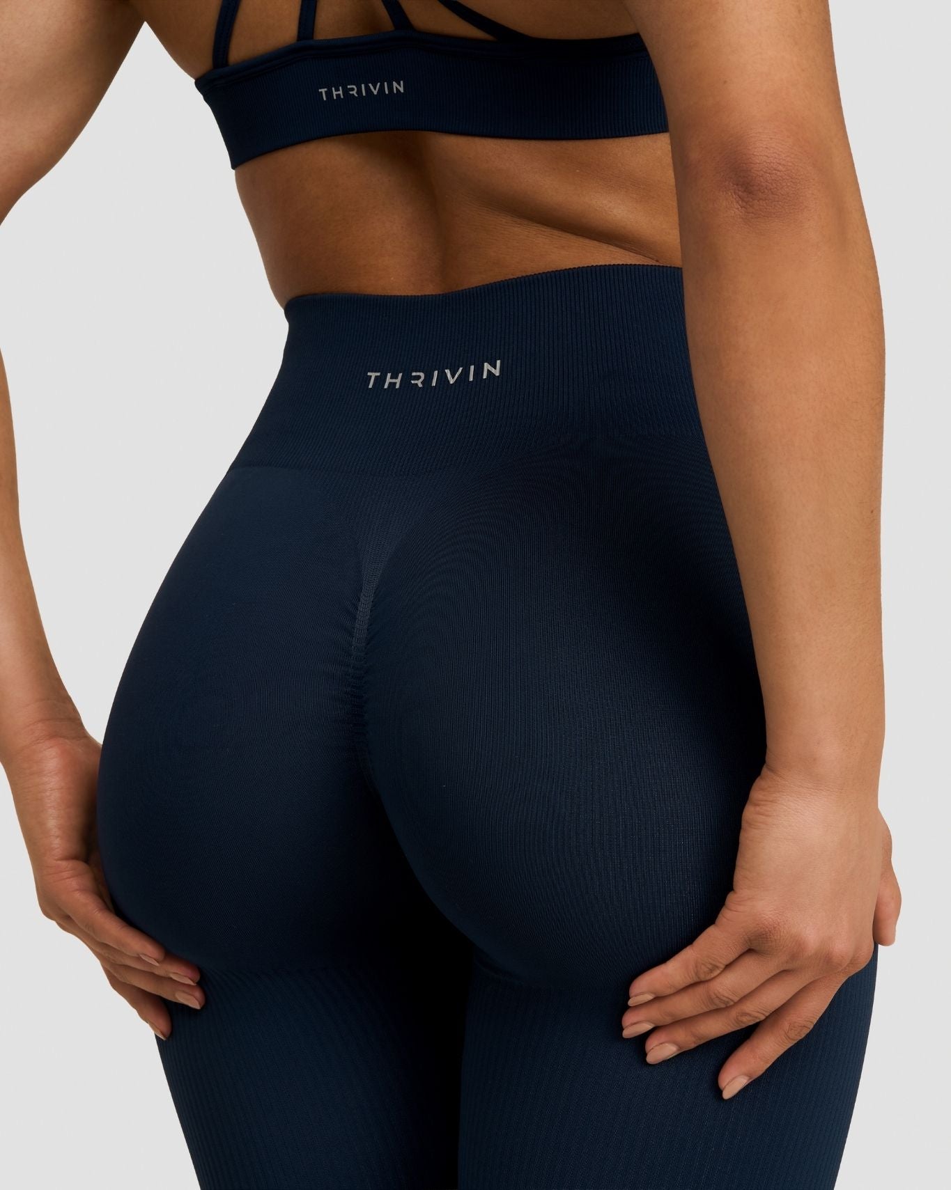 Arise - Seamless Sculpt Ribbed Contour Leggings - Zwart