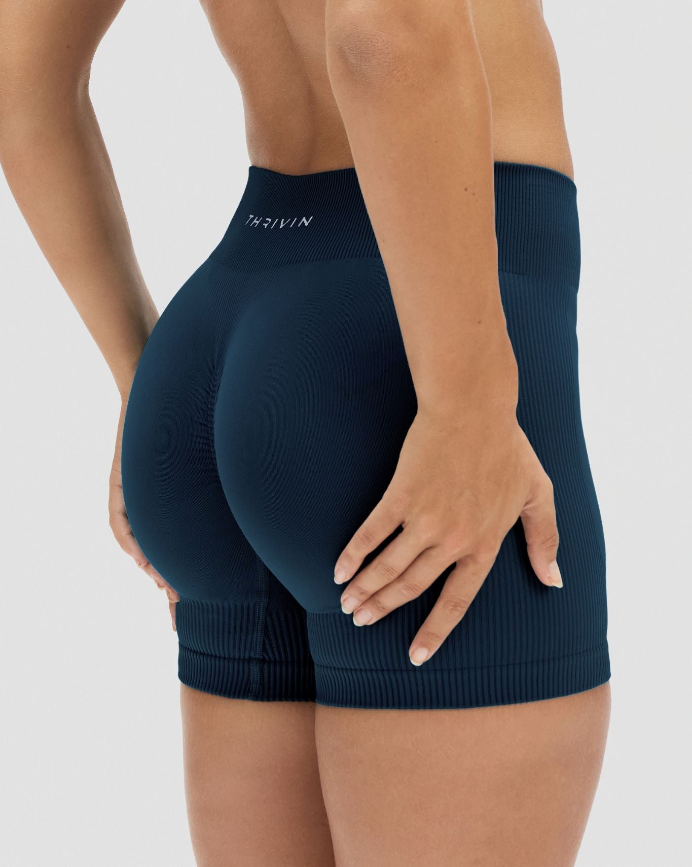 Elevate™ Sculpting Mid Waist Scrunch Shorter Shorts | Midnight Navy