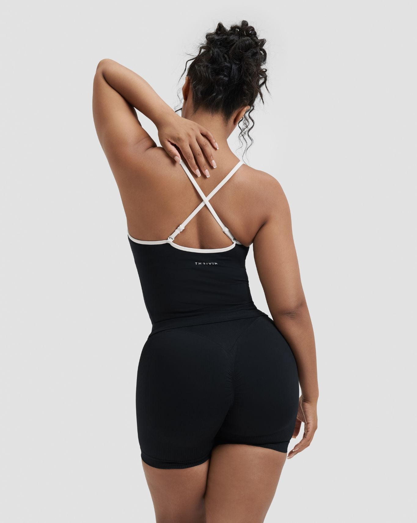 Elevate™ Outline Cross Back Tank Top | Night Black