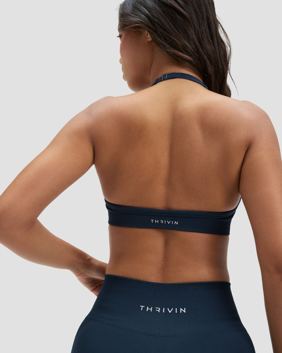 Elevate™ Sculpting Seamless Adjustable Halter Bra | Midnight Navy