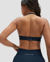 Elevate™ Sculpting Seamless Adjustable Halter Bra | Midnight Navy