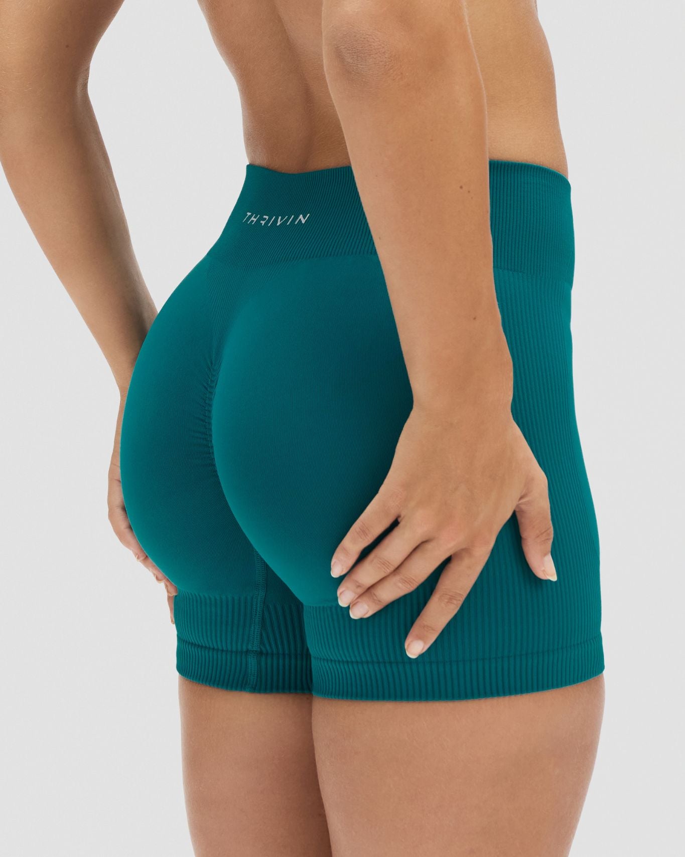 Elevate™ Sculpting Mid Waist Scrunch Shorter Shorts | Harbor Blue