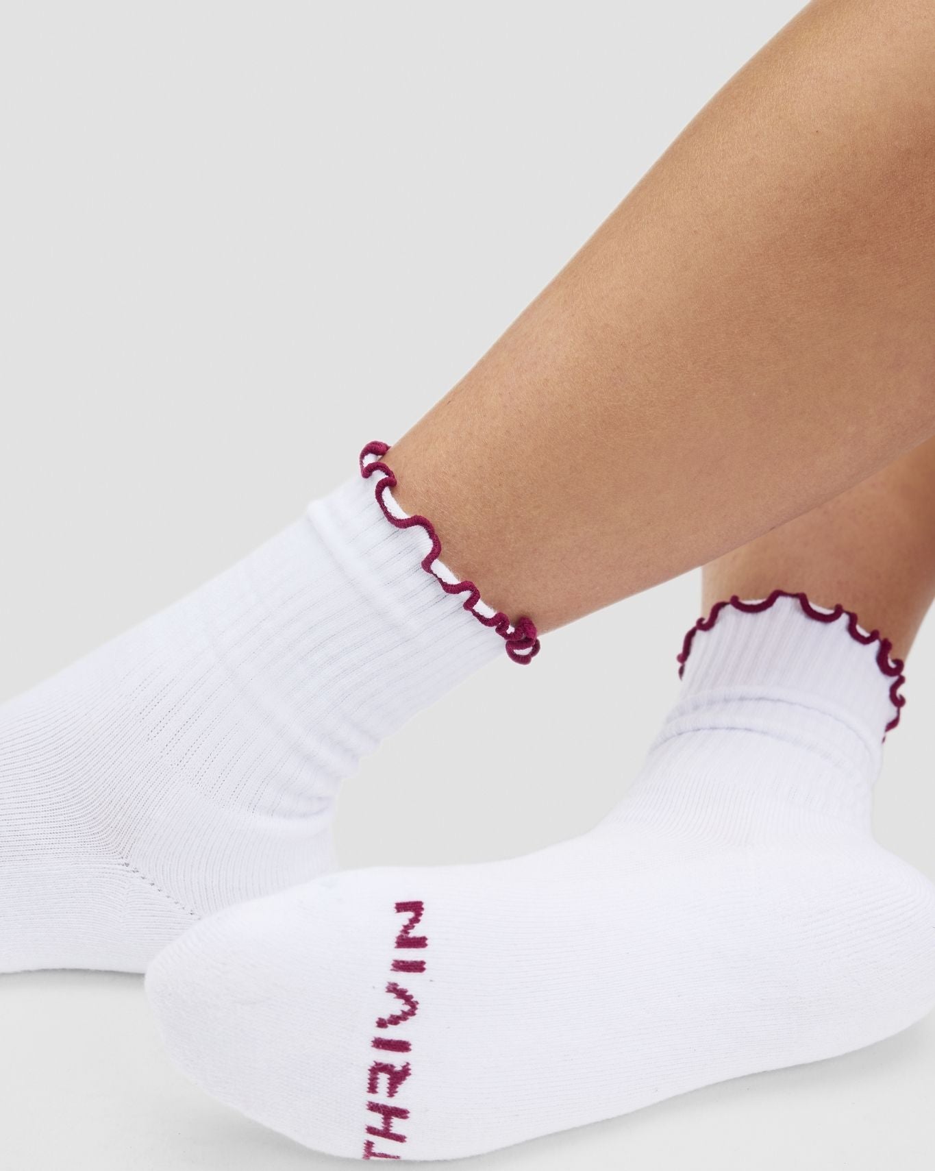 THRIVIN Frill Ruffle Socks | Cherry Berry