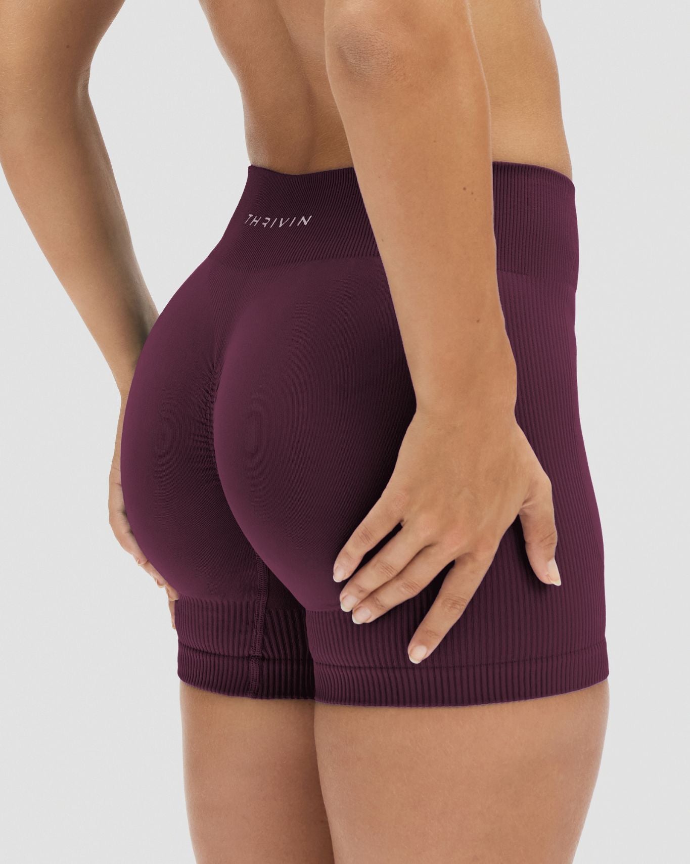 Elevate™ Sculpting Mid Waist Scrunch Shorter Shorts | Winter Plum