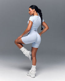 Elevate™ Sculpting Mid Waist Scrunch Shorts | Ice Blue